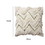 The Urban Port BM200556 18 x 18 Square Polycotton Handwoven Accent Throw Pillow, Fringed, Sequins, Chevron Design, Off White