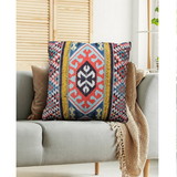 Benjara BM200560 24 x 24 Cotton Hand Woven Floor Pillow with Kilim Printed Details, Multicolor