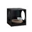 Benjara BM200659 Wooden Pet End Table with Flat Base and Cutout Design on Sides, Black