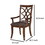 Benjara BM202037 Wooden Arm Chair with Fabric Padded Seat and Lattice Design Backrest, Brown, Set of Two