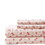 Benzara BM202117 Melun 4 Piece Queen Size Rose Pattern Sheet Set, Pink and White