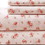 Benzara BM202208 Melun 4 Piece Rose Pattern California King Microfiber Sheet Set, Pink