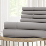 Benzara BM203072 Forli 6 Piece Microfiber Full Sheet Set with Nano Technology , Gray