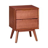 Benjara BM203362 Mid Century Modern Style Wooden Nightstand with Angled Legs, Brown