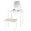 Benjara BM203412 Wooden Vanity Set with Padded Stool, White and Beige