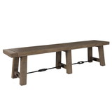 Benjara BM203606 Handcrafted Reclaimed Wood Dining Bench with Grains, Distressed Gray