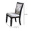 Benjara BM203978 Wooden Side Chair with Leatherette Seating, Set of 2, Silver and Black