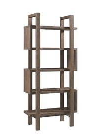 Benjara BM204137 5 Shelf Open Design Wooden Bookcase with Zig Zag Design in Brown
