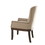 Benjara BM204351 Wooden Arm Chair with Wing Back and Nailhead Trims, Beige and Brown
