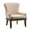 Benjara BM204351 Wooden Arm Chair with Wing Back and Nailhead Trims, Beige and Brown