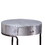 Benjara BM204467 Aluminum Patchwork Wooden End Table with Metal Cantilever Base, Silver