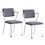 Benjara BM204482 Fabric Upholstered Metal Dining Chair, Set of 2, White and Gray