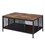Benjara BM204492 Metal Coffee Table with 1 Bottom Shelf and Mesh Design, Brown and Gray