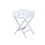 Benjara BM204493 Wood and Metal Side Table with Crossed Base, White and Silver