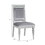 Benjara BM204530 Crystal Inlaid Fabric Upholstered Wooden Side Chair, Set of 2, Silver