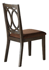 Benjara BM204533 Wooden Side Chair with Cushioned Seat and Cut Out Back, Set of 2, Brown