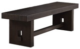 Benjara BM204540 Transitional Style Wooden Bench with Trestle Base, Brown