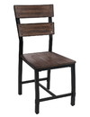 Benjara BM204546 Wood and Metal Dining Side Chairs, Set of 2, Brown and Black