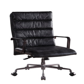Benjara BM204582 Leatherette Upholstered Wooden Office Chair with 5 Star Base, Black