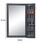 Benjara BM204615 Industrial Style Metal Vanity Mirror with Recessed Door Storage, Gray