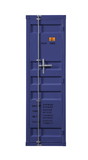Benjara BM204626 Industrial Style Metal Wardrobe with Recessed Door Front, Blue