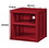 Benjara BM204630 Metal Nightstand with 2 Open Compartment and USB Port, Red