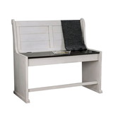 Benjara BM204861 Wooden Counter Height Bench with Lift Top Seat, White and Black