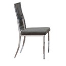 Benjara BM204885 Metal Dining Side Chair with Acrylic Backing, Set of 2, Gray and Silver