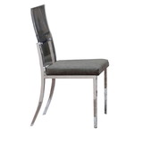 Benjara BM204885 Metal Dining Side Chair with Acrylic Backing, Set of 2, Gray and Silver