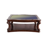 Benjara BM205329 Traditional Coffee Table with Cabriole Legs and Wooden Carving, Brown