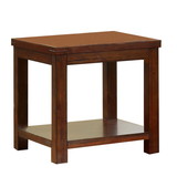 Benjara BM205366 Square Shaped End Table with Open Bottom Shelf, Brown
