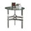 Benjara BM205375 Round End Table with Acrylic Legs and Metal Supports, Silver and Clear