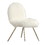 Benjara BM205377 Faux Fur Upholstered Contemporary Metal Accent Chair, White and Gold