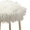 Benjara BM205378 Faux Fur Upholstered Contemporary Metal Ottoman, White and Gold