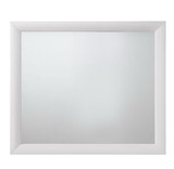 Benjara BM205572 Wooden Framed Mirror with Rectangular Shape, Silver and White