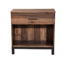 Benjara BM205706 Two Tone Nightstand with 1 Drawer and 1 Open Compartment, Brown