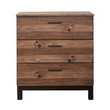 Benjara BM205708 Transitional Style Wooden Chest with 3 Drawers, Small, Brown