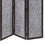 Benjara BM205788 Wooden 3 Panel Room Divider with Textured Diamond Pattern, Gray and Black