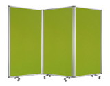 Benjara BM205791 Accordion Style Fabric Upholstered 3 Panel Room Divider, Green and Gray