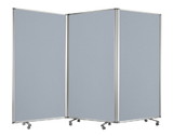 Benjara BM205793 Accordion Style Fabric Upholstered 3 Panel Room Divider, Gray