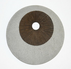 Benjara BM205828 Round and Ribbed Double Layer Sandstone Wall Art, Medium, Brown and Gray