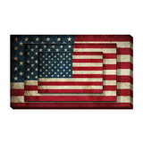 Benjara BM205898 Contemporary Canvas American Flag Wall Art Print Decor, Multicolor