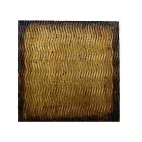 Benjara BM205910 Modern Style Wood Wall Decor with Patterned Carving, Large, Gold & Brown
