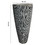 Benjara BM205917 Hand Made Conical Ribbed Flower Vase Sandstone Planter, White