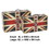 Benjara BM205924 Suitcase with Union Jack Print Canvas Upholstery, Multicolor, Set of 2