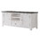 Benjara BM205962 Coastal Wooden TV Stand with 2 Cabinets and 1 Drawer, White and Gray