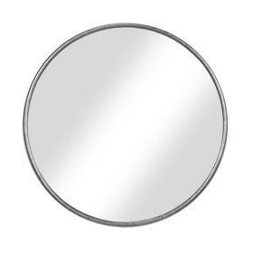 Benjara BM205991 Contemporary Style Round Metal Framed Wall Mirror, Small, Antique Silver