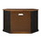 Benjara BM205999 Rustic Style Wooden Corner TV Stand with 2 Door Cabinet, Brown