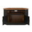 Benjara BM205999 Rustic Style Wooden Corner TV Stand with 2 Door Cabinet, Brown