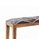Benjara BM206488 Fabric Upholstered Wooden Bench with Tapered Legs, Brown and Blue